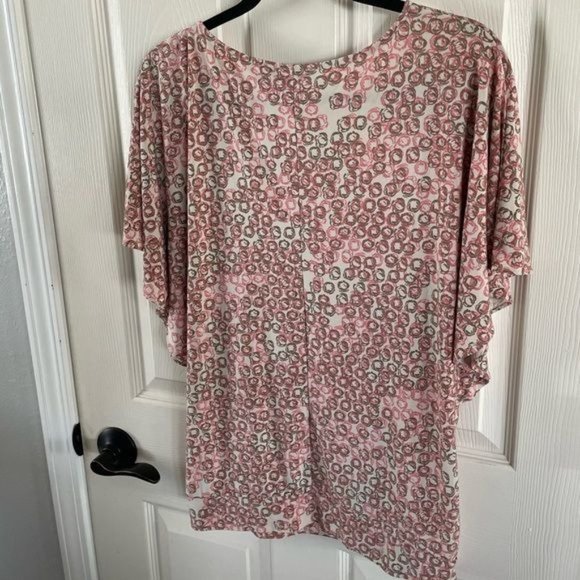 The Limited Cream & Pink Circle Print Blouse, Sz Medium - Picture 12 of 16